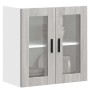 Armario de pared para cocina puerta cristal Porto gris sonoma