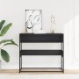 Mesa consola de madera contrachapada negro 90x35x80 cm