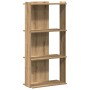 Librería 3niveles madera ingeniería roble artesanal 60x30x120cm