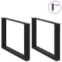 Patas de mesa de centro forma U 2uds acero negro 70x(42-43) cm