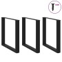 Patas para mesa centro forma U 3 uds acero negro 90x(72-73) cm