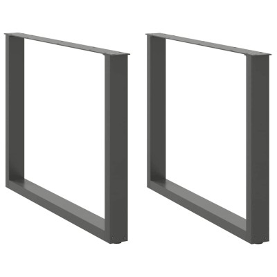 Patas mesa centro forma U 2uds antracita 100x(72-73)cm acero