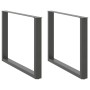 Patas mesa centro forma U 2uds antracita 100x(72-73)cm acero