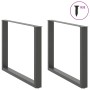 Patas mesa centro forma U 2uds antracita 100x(72-73)cm acero