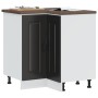Mueble bajo esquinero de cocina Kalmar madera ingeniería negra