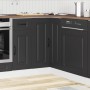 Mueble bajo esquinero de cocina Kalmar madera ingeniería negra