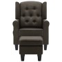 Sillón de masaje con reposapiés tela gris taupé