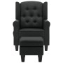 Sillón de masaje con reposapiés tela gris oscuro