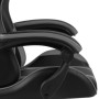Silla gaming con reposapiés cuero sintético negro y gris