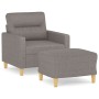 Sillón con taburete tela gris taupe 60 cm