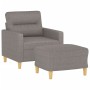 Sillón con taburete tela gris taupe 60 cm