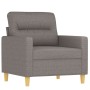 Sillón con taburete tela gris taupe 60 cm