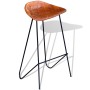 Taburetes de cocina 4 unidades cuero auténtico marrón