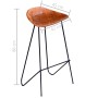 Taburetes de cocina 4 unidades cuero auténtico marrón