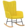 Silla mecedora con reposapiés tela amarillo mostaza
