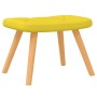 Silla mecedora con reposapiés tela amarillo mostaza