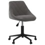 Silla de oficina giratoria de terciopelo gris oscuro