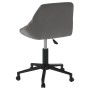 Silla de oficina giratoria de terciopelo gris oscuro