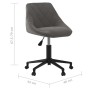 Silla de oficina giratoria de terciopelo gris oscuro