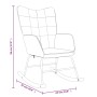 Silla mecedora con reposapiés tela color crema