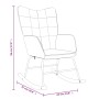 Silla mecedora con reposapiés tela azul