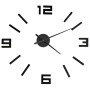 Reloj 3D de pared con diseño moderno negro 100 cm XXL