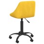 Silla de oficina de terciopelo amarilla mostaza