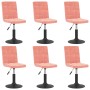Sillas de comedor giratorias 6 unidades de terciopelo rosa