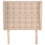 Cabecero con orejas cuero sintético capuchino 103x23x118/128 cm