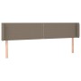 Cabecero de tela gris taupe 183x16x78/88 cm