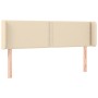 Cabecero de tela color crema 147x16x78/88 cm