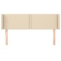 Cabecero de tela color crema 147x16x78/88 cm