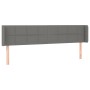 Cabecero de tela gris oscuro 183x16x78/88 cm