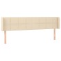 Cabecero de tela color crema 203x16x78/88 cm
