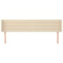 Cabecero de tela color crema 203x16x78/88 cm