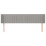 Cabecero de tela gris claro 183x16x78/88 cm