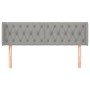Cabecero de tela gris claro 163x16x78/88 cm