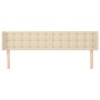 Cabecero de tela color crema 183x16x78/88 cm