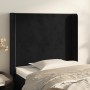 Cabecero con orejas de terciopelo negro 83x16x118/128 cm