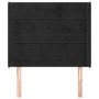 Cabecero con orejas de terciopelo negro 93x16x118/128 cm