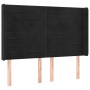 Cabecero con orejas de terciopelo negro 147x16x118/128 cm