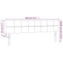 Cabecero con LED de tela color crema 200x5x78/88 cm