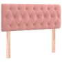 Cabecero con LED de terciopelo rosa 100x7x78/88 cm
