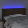 Cabecero con LED de tela marrón oscuro 103x16x78/88 cm
