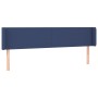 Cabecero con LED de tela azul 163x16x78/88 cm