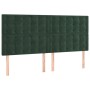 Cabecero con luces LED terciopelo verde oscuro 180x5x118/128 cm