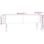 Cabecero con LED de tela crema 183x16x78/88 cm