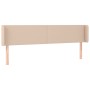 Cabecero con LED cuero sintético capuchino 163x16x78/88 cm