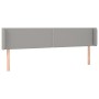Cabecero con LED de tela gris claro 183x16x78/88 cm