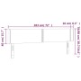 Cabecero con LED de tela gris claro 183x16x78/88 cm